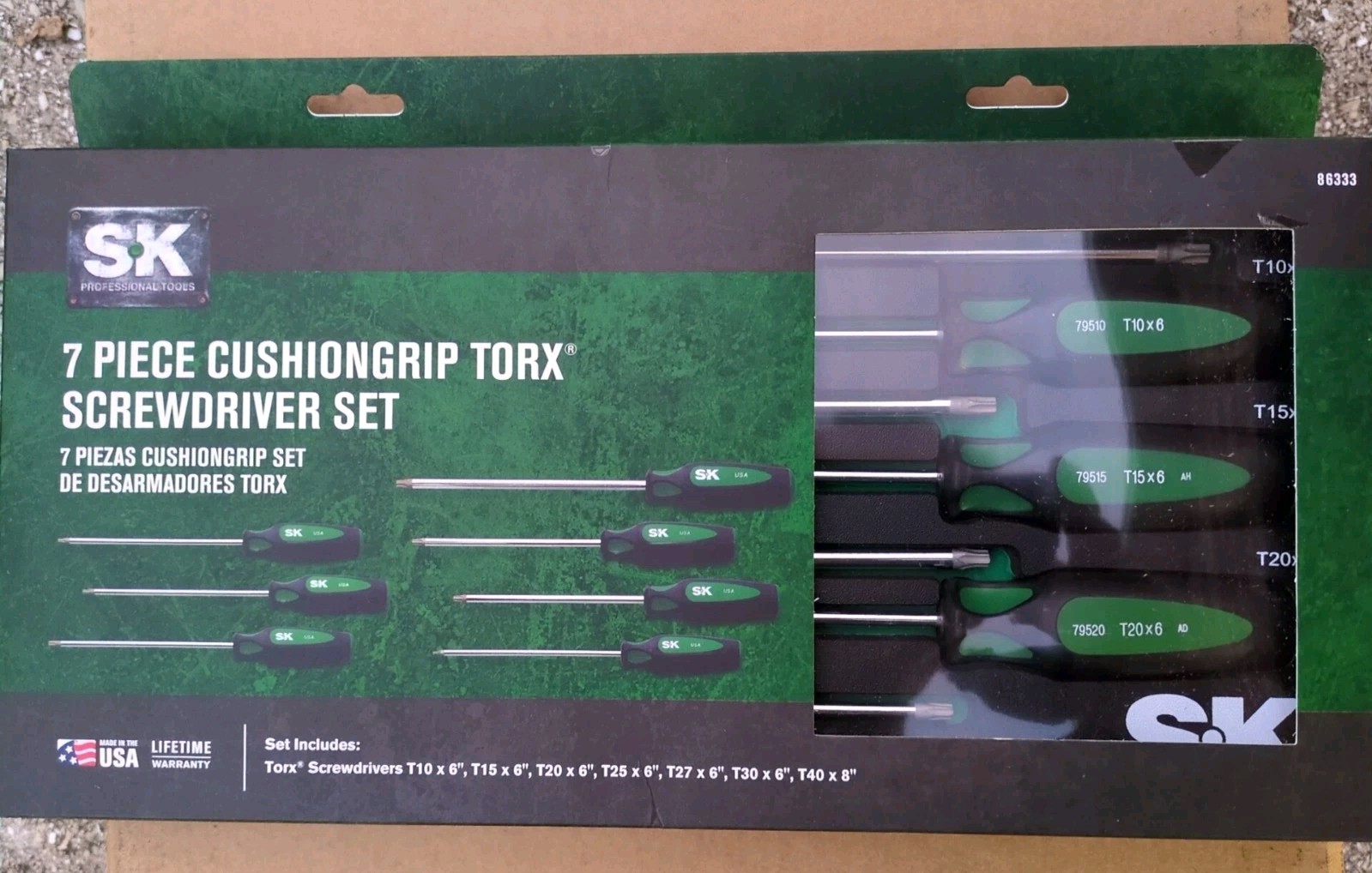 SK Professional Tools 7 Piece Cushion Grip Torx Screwdriver Set New Lifetime…