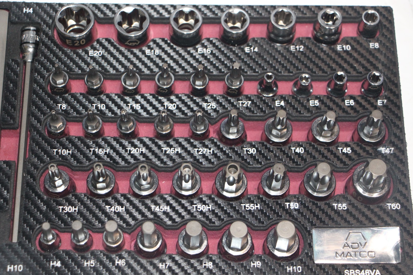 Matco Tools (SBS46VA) 1/4″, 3/8″, and 1/2″ Master Hex and Torx Bit Socket Set