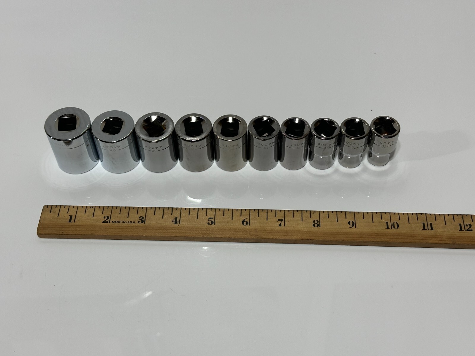 Craftsman USA (NOS) 10pc SAE 7/16″ – 1″ Shallow Socket Set – 1/2″ Drive, 6 Point