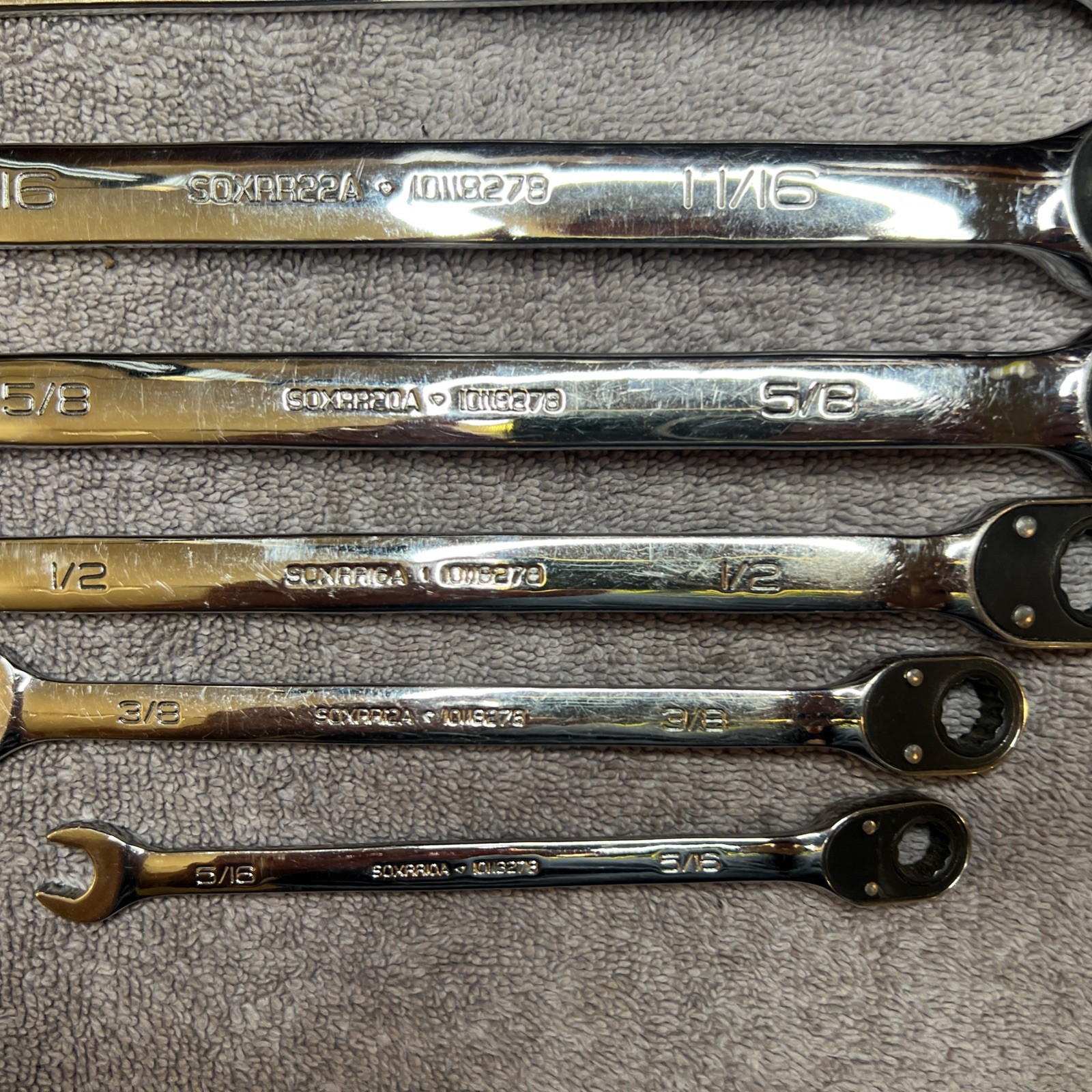 Snap On SAE Flank Drive Plus Reversible Ratcheting Combo Wrench Set (5/16-3/4″)