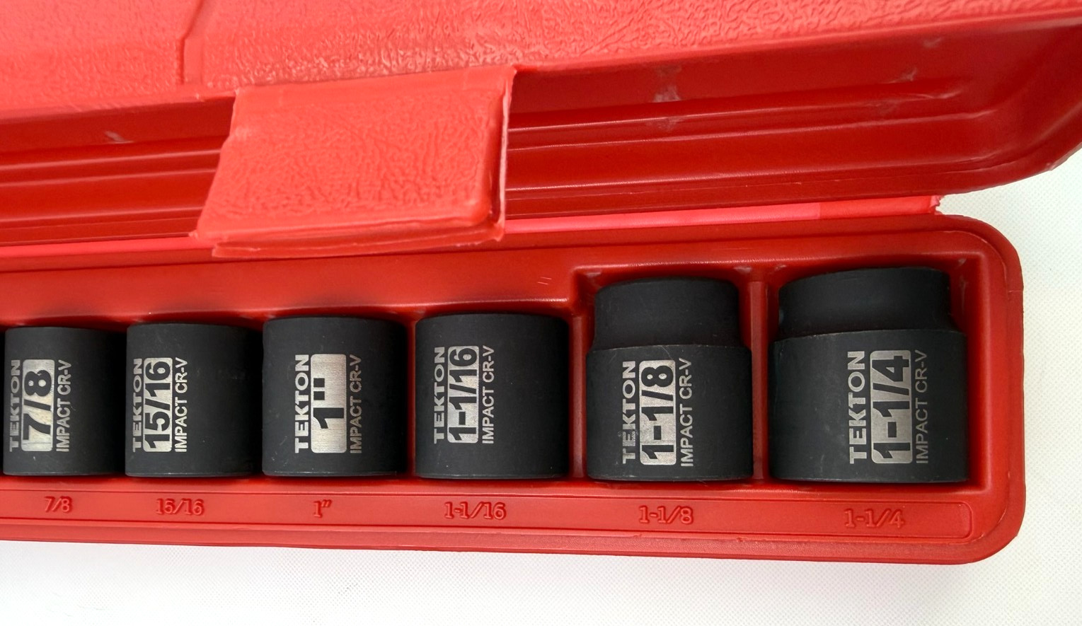 Tekton 1/2″ Drive 6-Point Impact Socket Set, 14-Piece 3/8 – 1-1/4 w/ Case VG