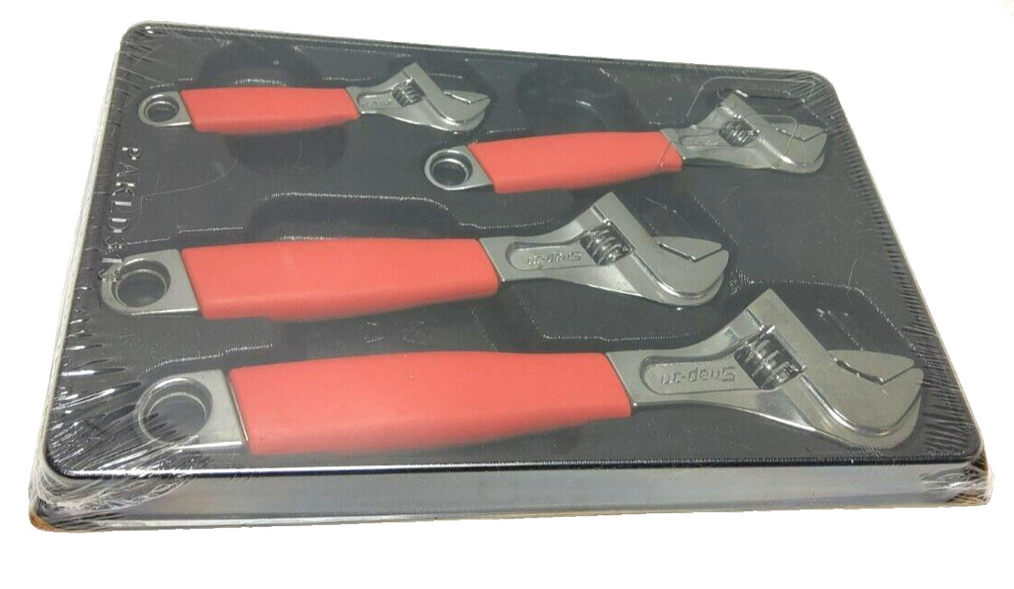 NEW Snap-on™ 6″ 8″ 10″ 12″ Red Flank Drive Plus Adjustable Wrench Set FADH704C