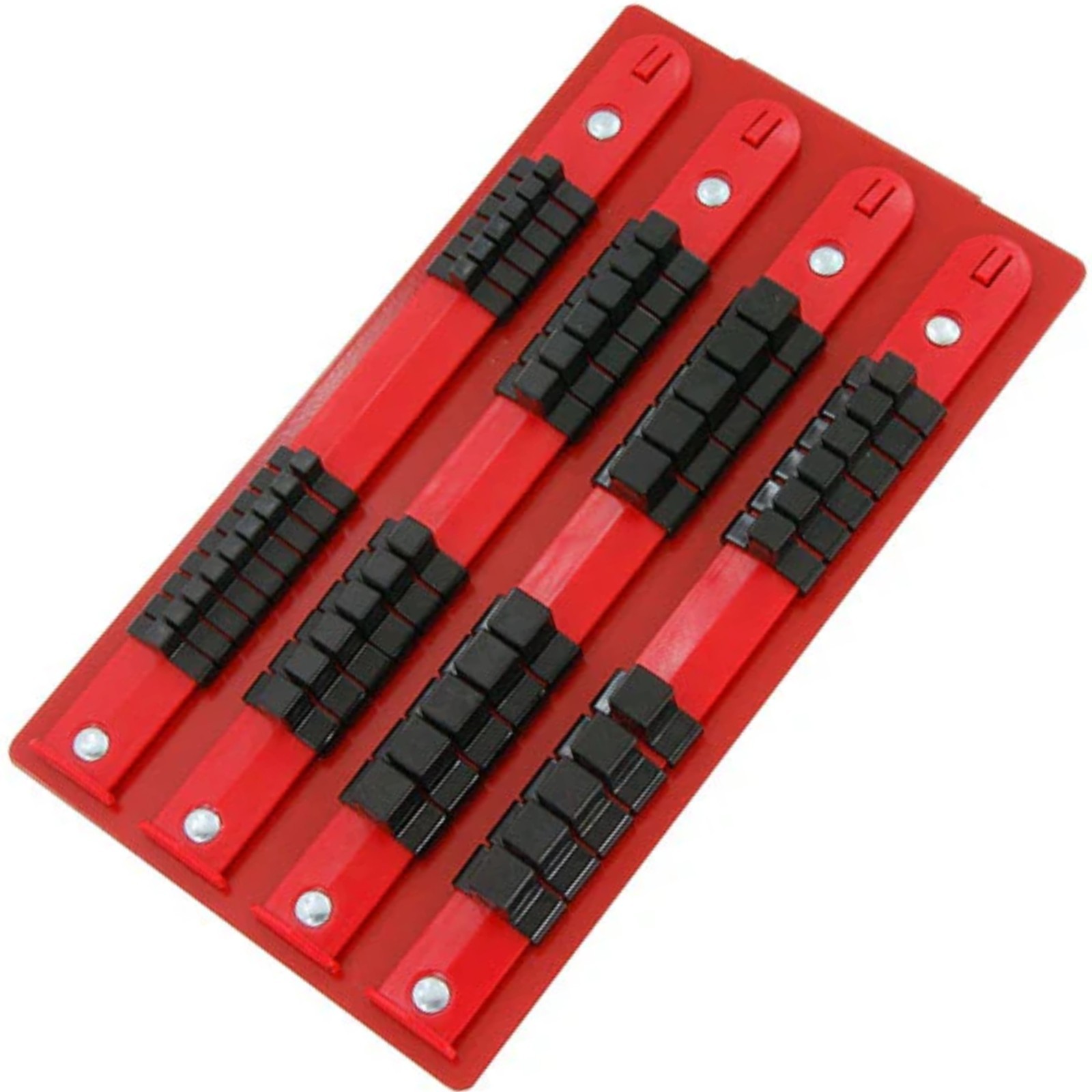 Metal Socket Tray with 1/4 3/8 & 1/2 Inch Clips Storage Rails Tool Box Roll Cab