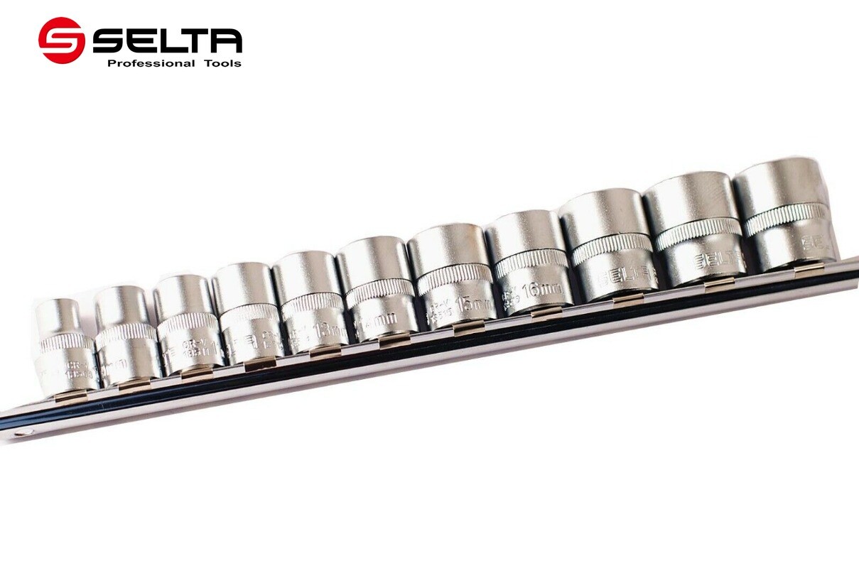 Selta Taiwan Cr-V 11pc 3/8″ Dr. Socket Set: 8-10-11-12-13-14-15-16-17-18-19mm