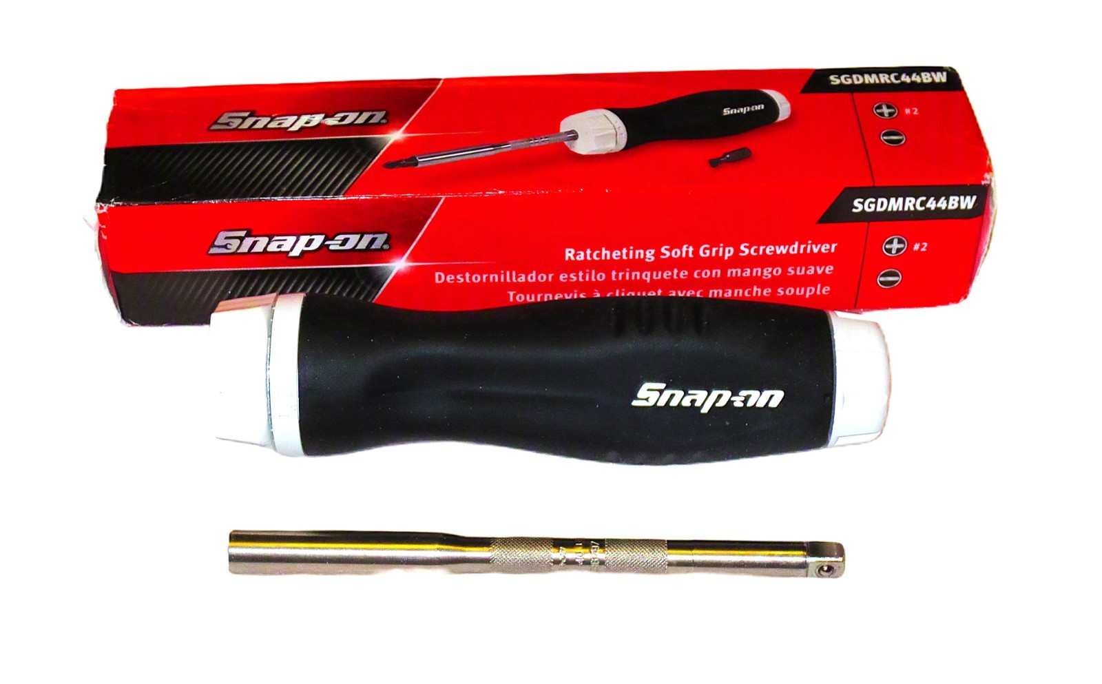 *NEW* Snap-on SGDMRC44BW Ratcheting Screwdriver *BLACK & WHITE SOFT HANDLE* NIB!