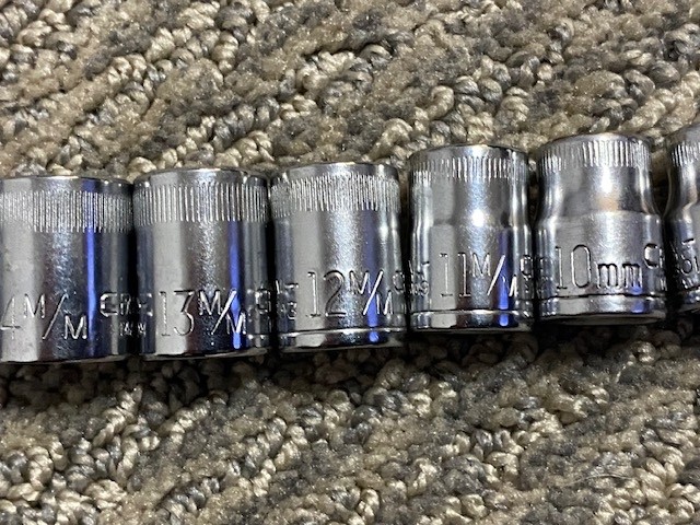 Vintage Craftsman 11 Pc Metric Socket Set 3/8″ Dr 12 Pt 9MM Thru 19MM VV & V Ser