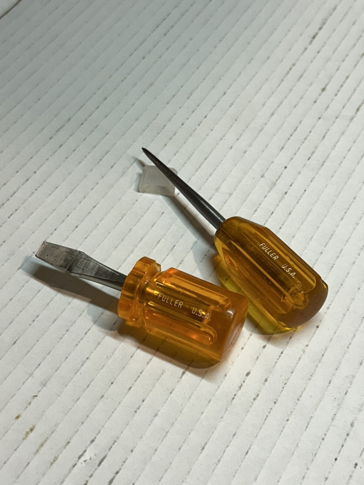 Vintage Fuller Orange Stubby Screwdriver Lot Scratch Awl USA