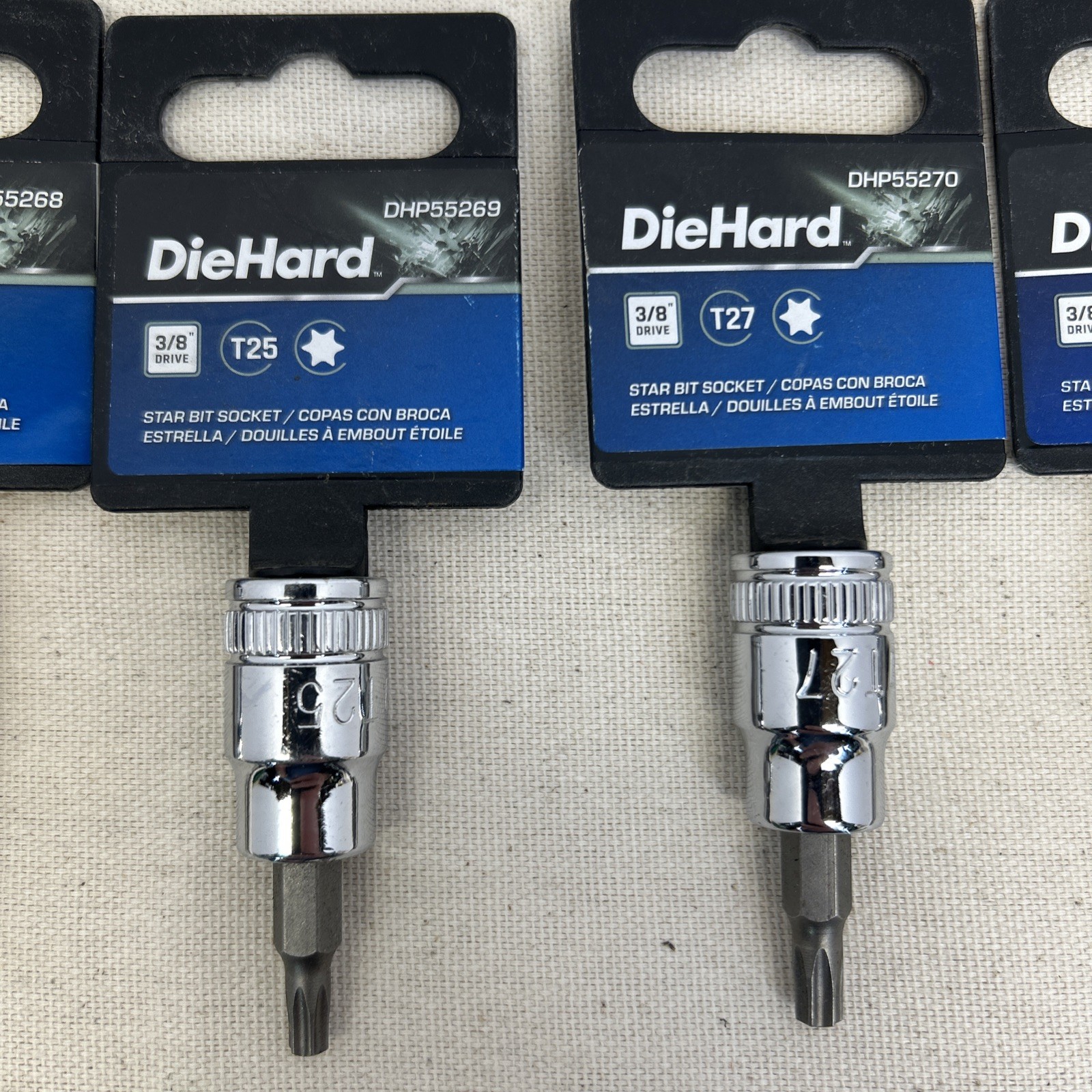 Diehard Torx Bit Set 3/8 Drive T15,T20,T25,T27,T30,T40,T45,T50,T55 9 Piece Set