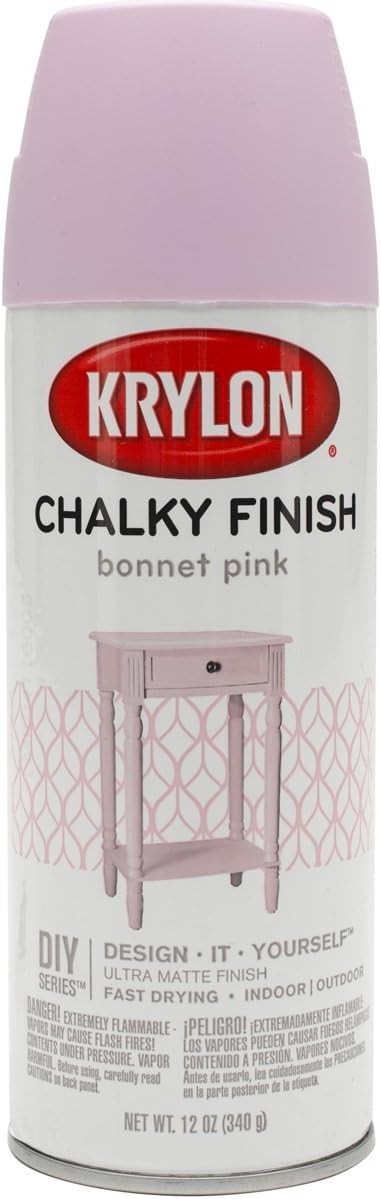 Krylon Chalky Finish Paint Cotton Candy Pink 12 oz Aerosol K04116007