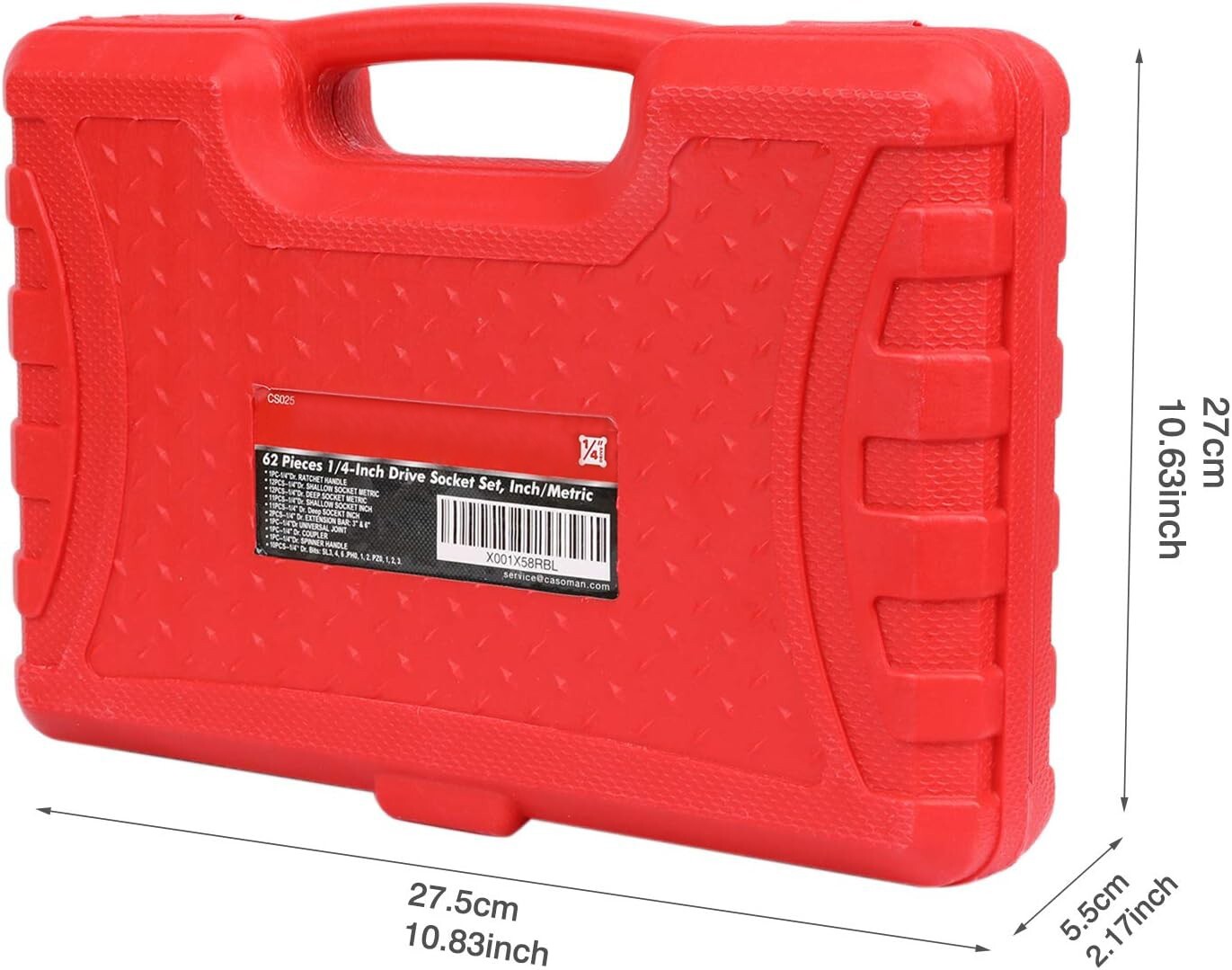 62pcs 1/4 Inch Drive Master Socket Set with Ratchets Adapters 4 mm-14 mm 6 Point