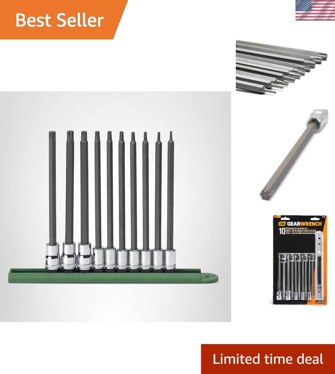 S2 Steel Long Torx Bit Socket Set – 10 Pieces for Superior Strength & Access