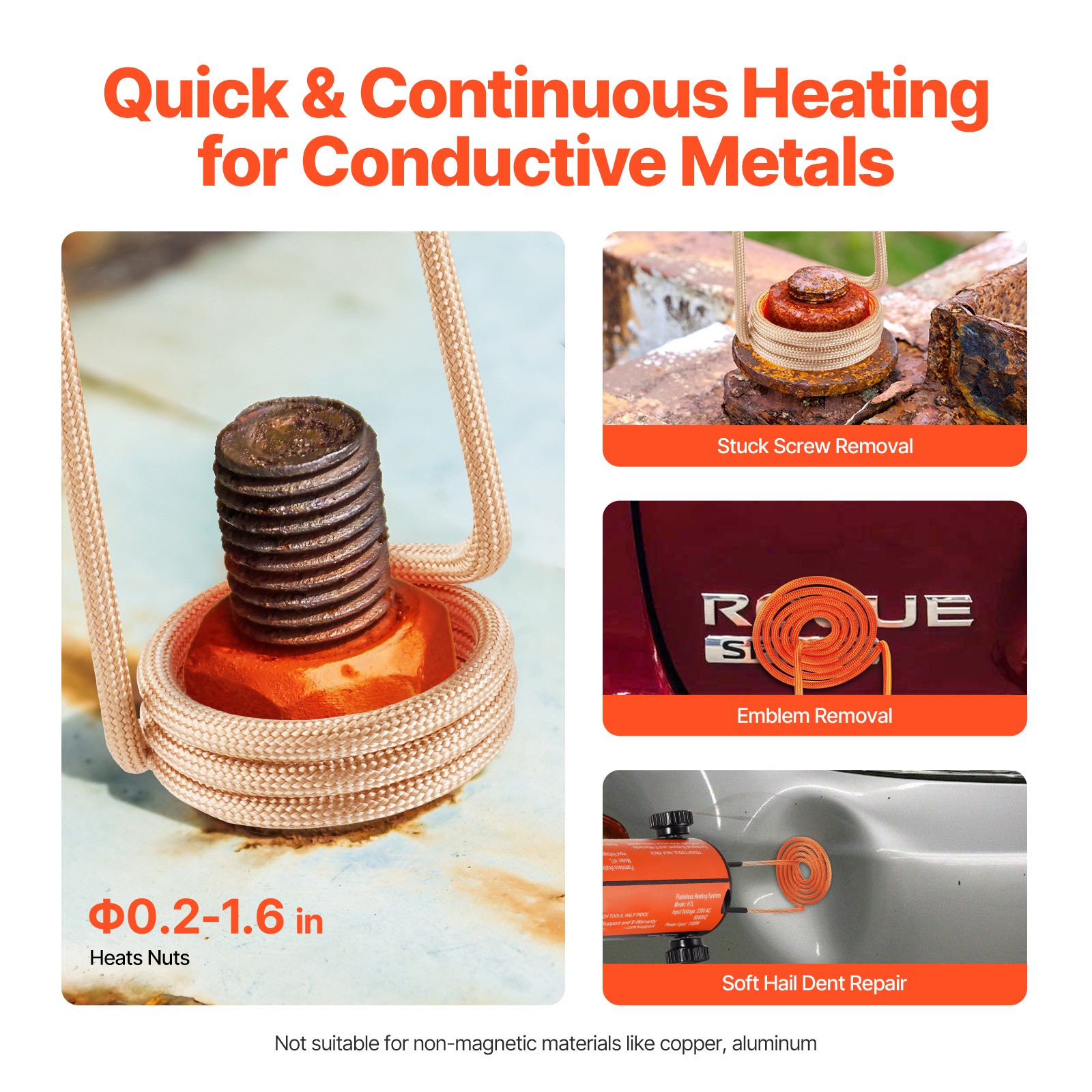Uimoso 1KW Handheld Induction Heater for Efficient Bolt Removal