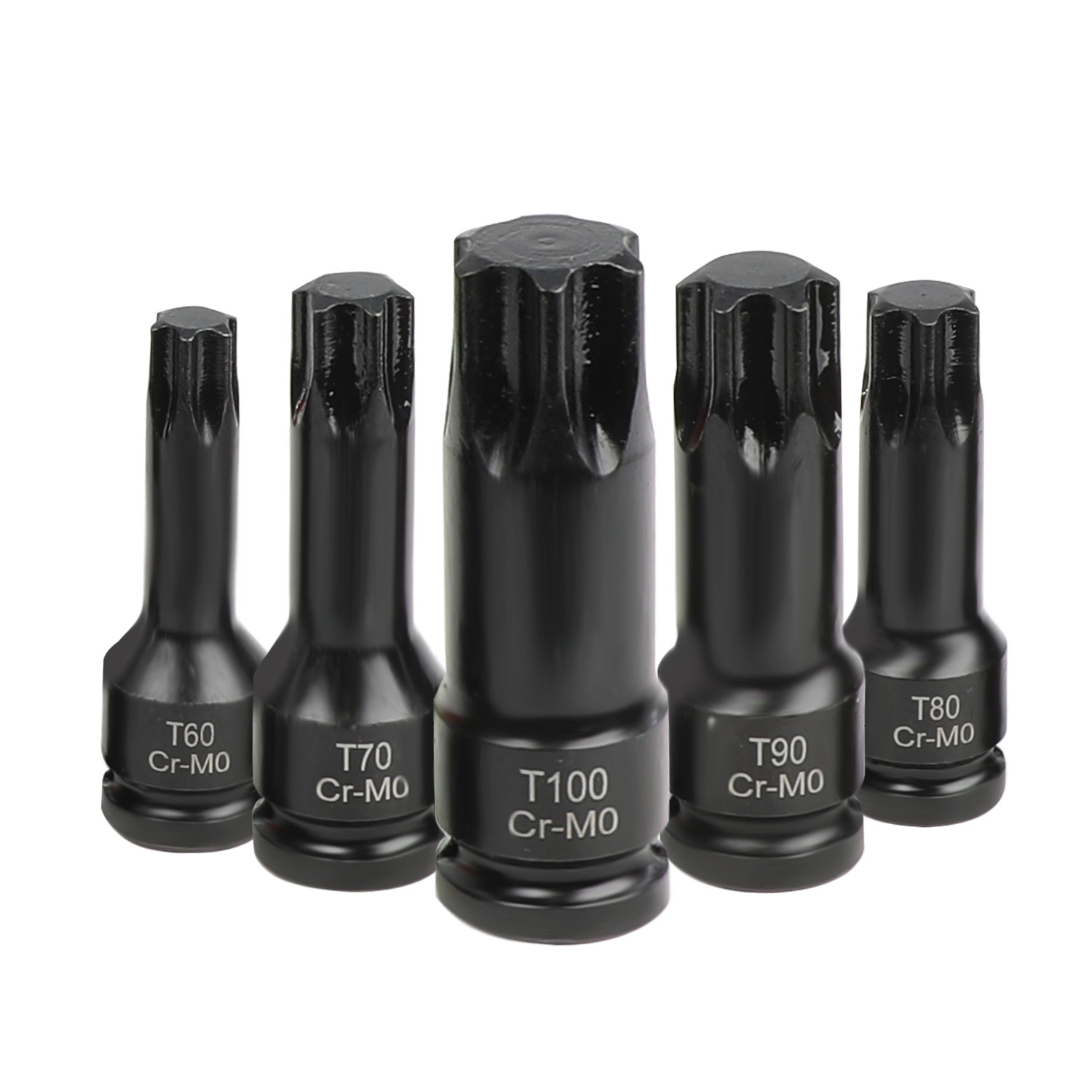 Impact Torx Bit Socket Set 10Pcs / 16Pcs 1/2″ Drive T20-T80 6-Point Star Bits
