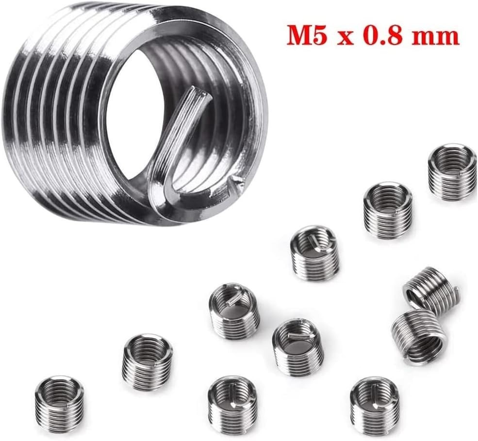 30PCS M5 Thread Repair Kit M5 x 0.8mm Helicoil Insertion Tool Thread Restorin