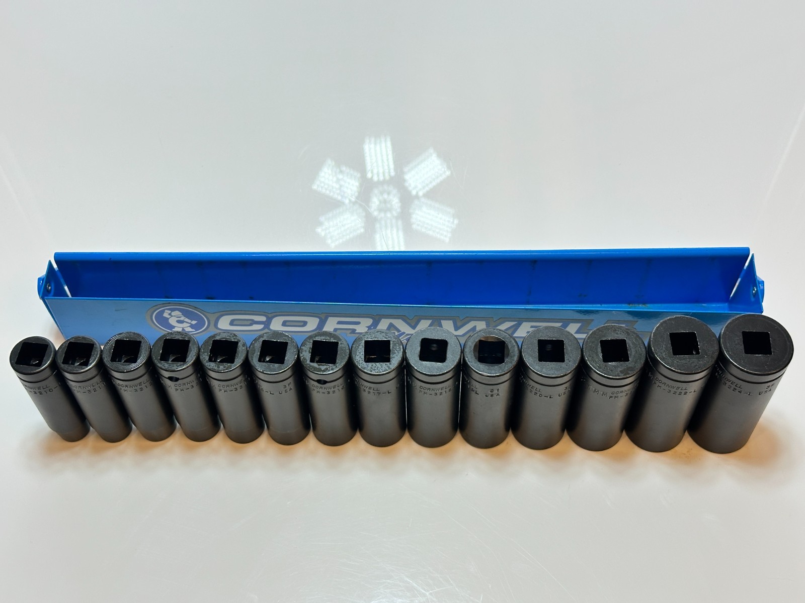 NOS Cornwell USA 14pc 1/2″ Drive Metric Deep Impact Socket Set, 10mm to 24mm NEW