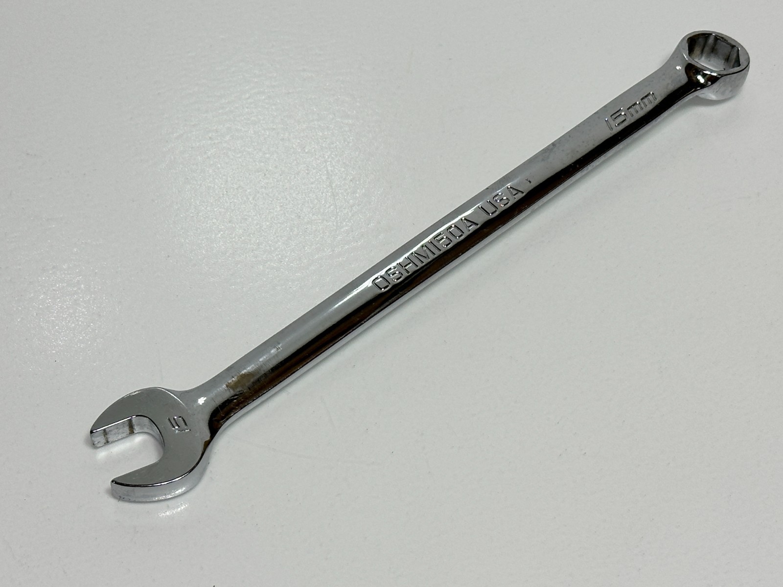 Snap On Tools USA OSHM150A 15mm Metric Chrome Combination Wrench, 6 Point