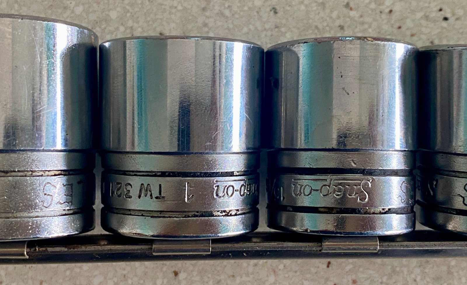 Snap-On USA 1/2 Drive 6 Point Socket Lot Set of 6 Used