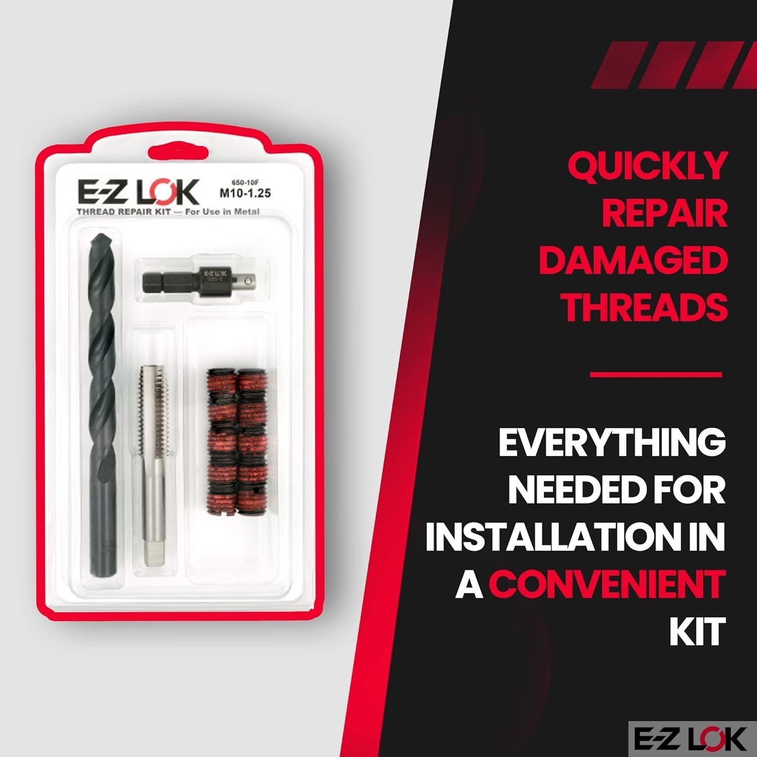 Fast Repair of Damaged Threads with Steel Inserts M10-1.25