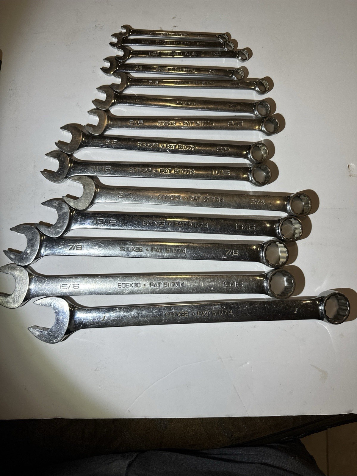 Snap On 14Pc 12-point SAE Frank Drive-plus combination wrench set (1/4-1”)