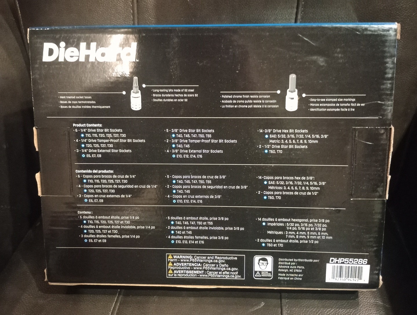 DieHard DHP55286 40pc Hex & Star Bit Socket Set SAE,METRIC