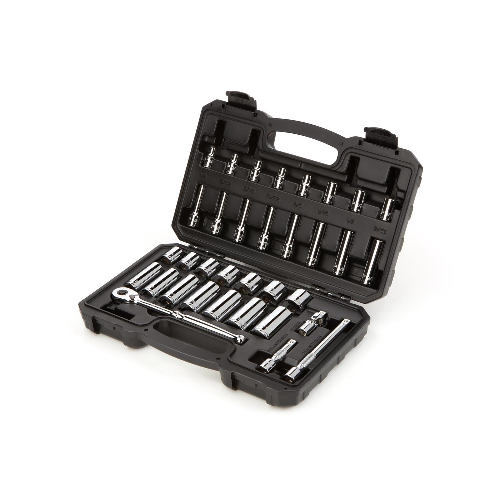 Tekton SKT15101 3/8″ Drive 6-Point Socket/Ratchet Set, 34-Piece