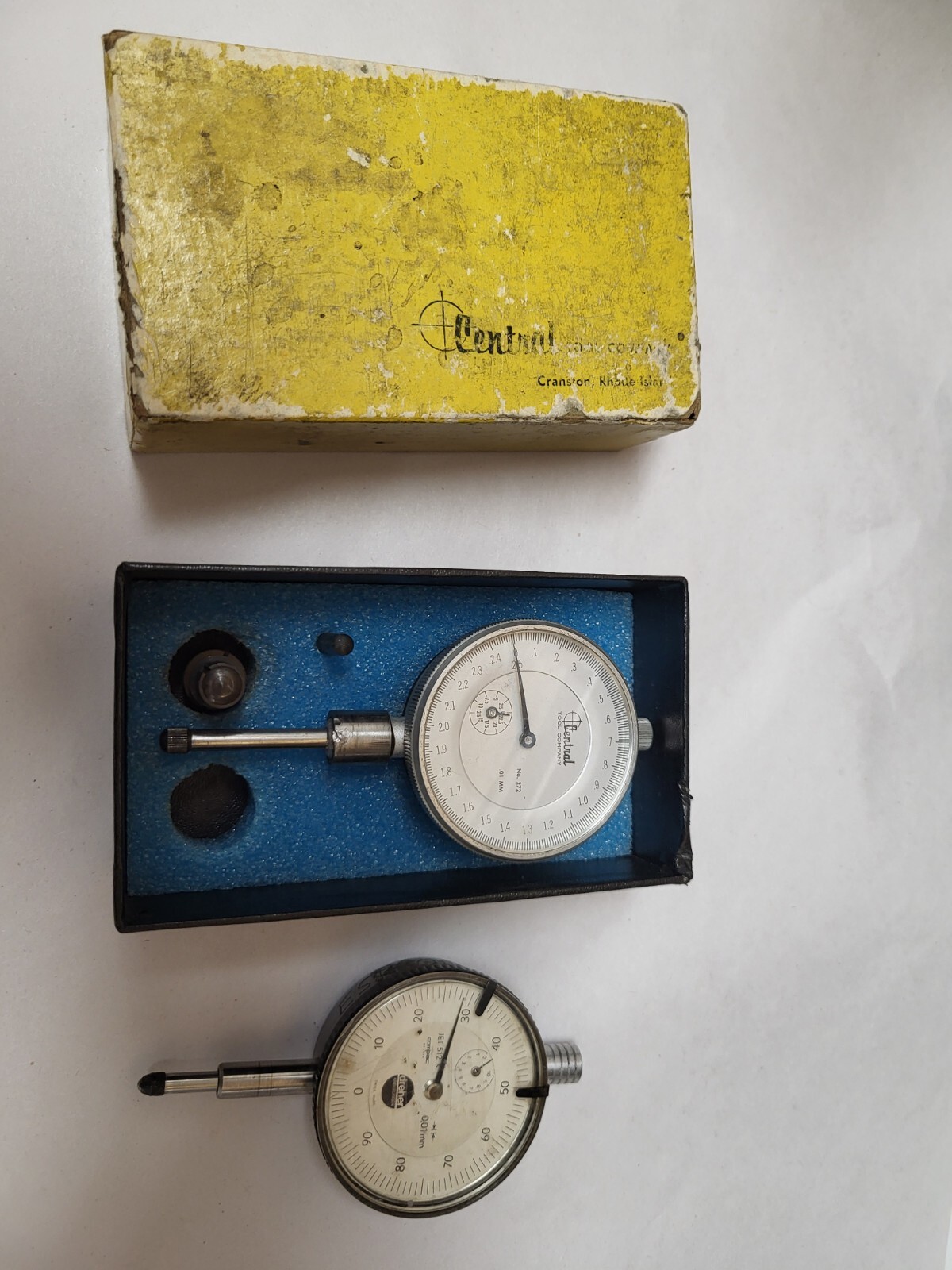 Metric Central Tool USA # 272 & Dreher Jet 512 K 0.01 MM Dial Indicators Compac