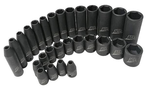 ATD Tools, ATD-2228 – 28 Pc. 1/4in. Drive 6 Point Metric Standard & Deep Impa…