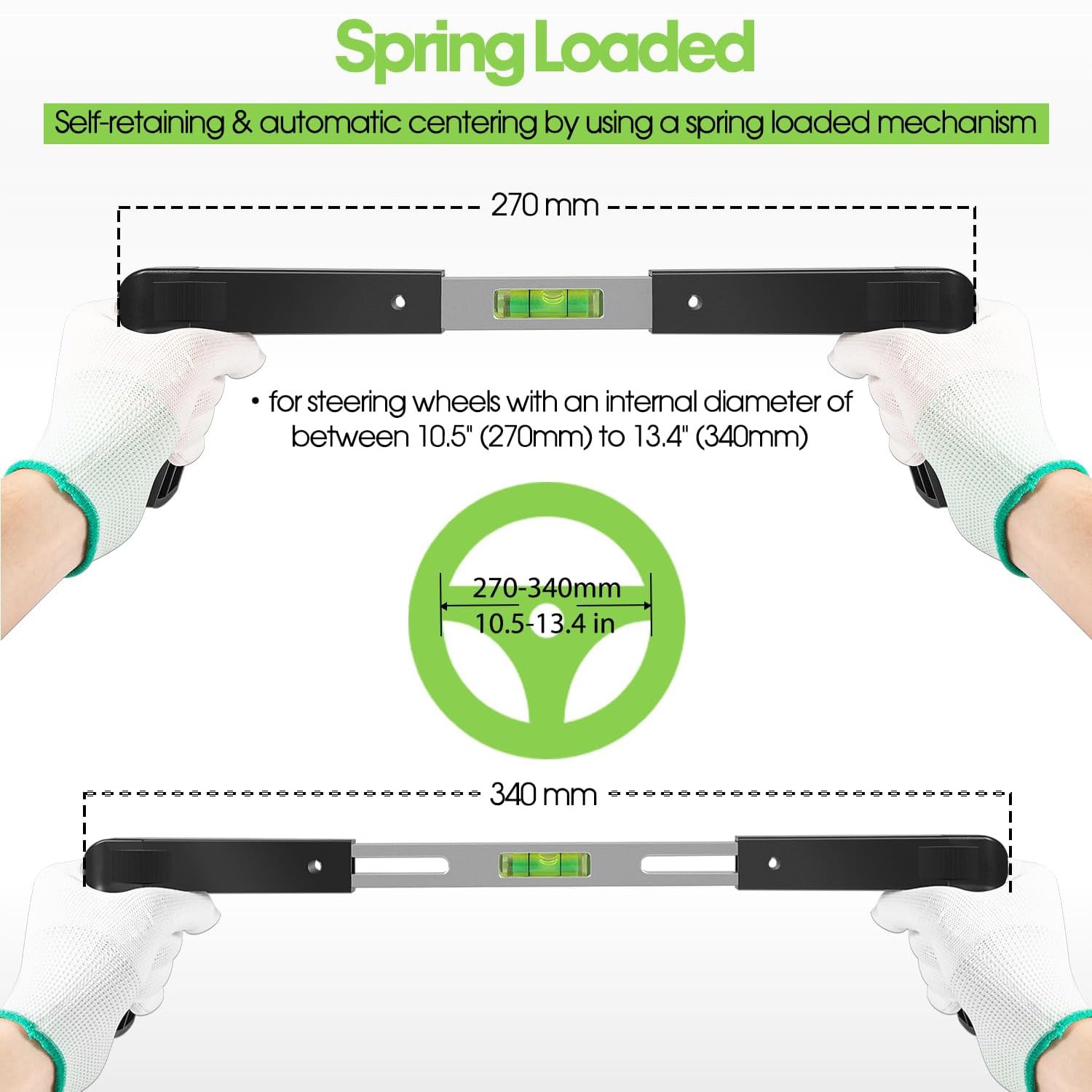 Steering Wheel Level Alignment Tool 270mm-340mm for Passenger Cars,Vans & Trucks