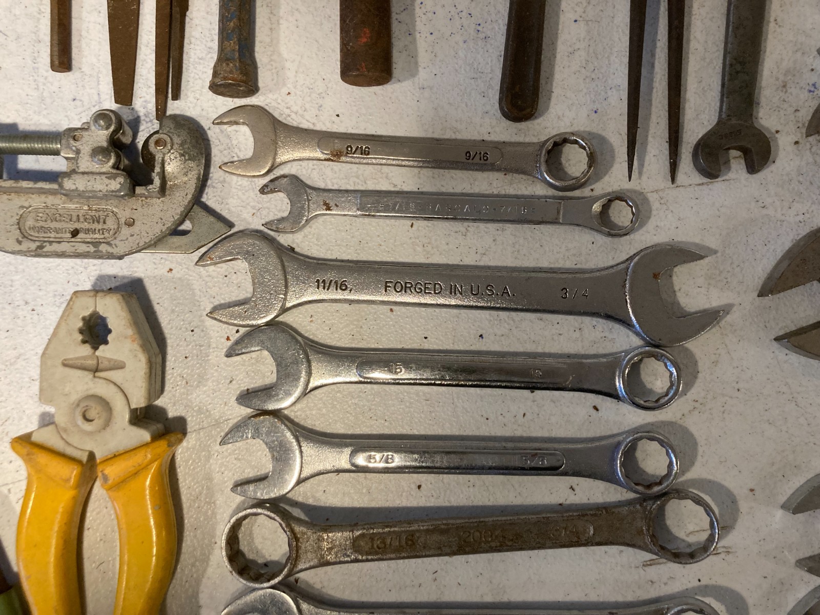 Vintage Tool Lot w/ Master Mechanic Metal Toolbox Wrenches Files