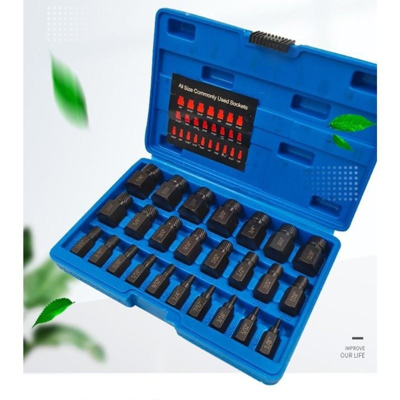 Screw Extractor Kit for Removing Broken Screws, Bolts, Studs, Fittings,Easy Out
