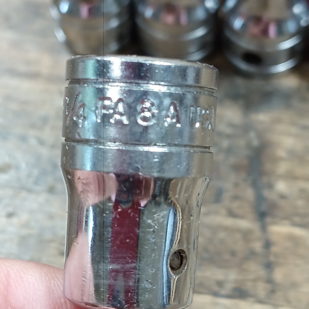 Snap-On Hex Bit Sockets 3/8 Drive FA4A FA4.5A FA5A FA6A FA7A FA8A FA10 Metal Cas