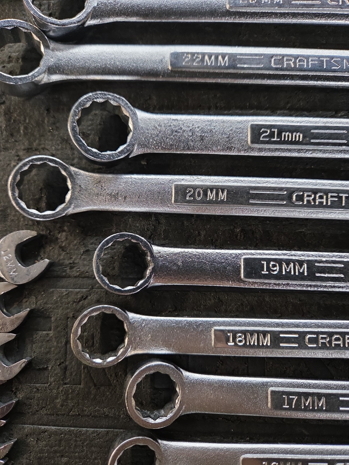 Vintage Craftsman USA 20 Pc Metric Combo Wrench Set V, VV 6-24 , 27mm.