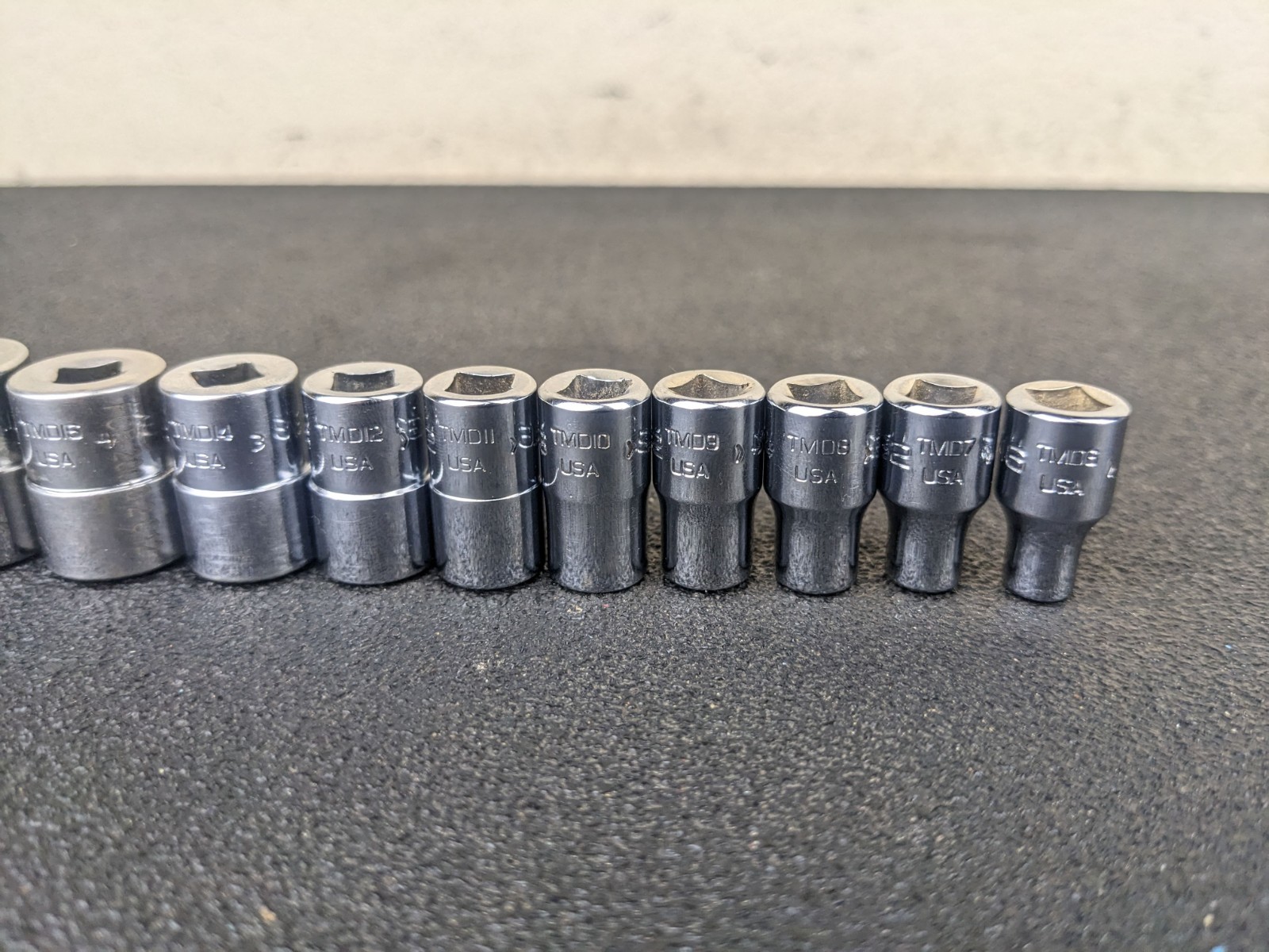 #bp484 Snap-on Tools 110TMDY USA 10pc 1/4″ Drive SAE Shallow 12pt Socket Set