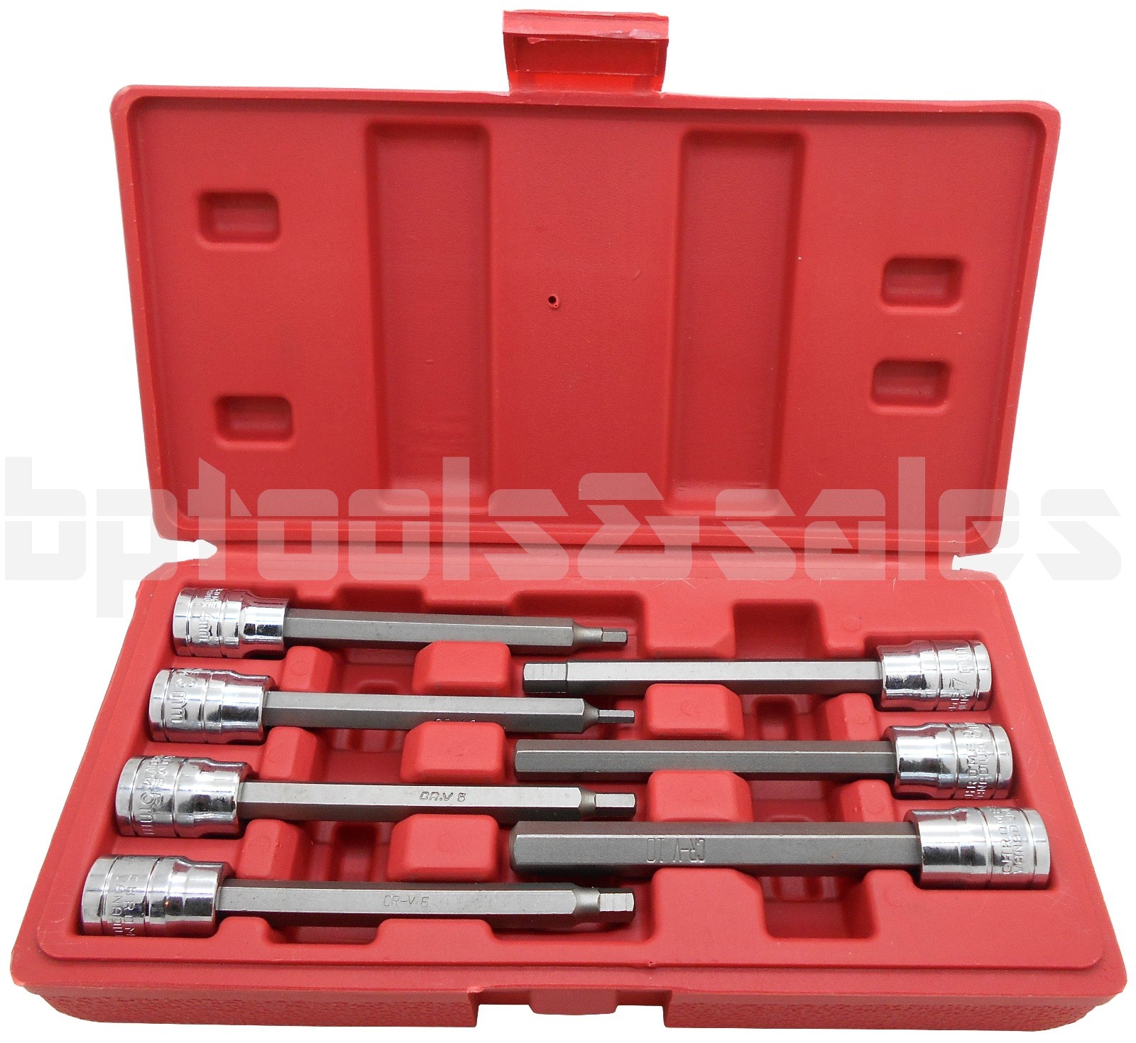 7pc 3/8″ DR. Extra Long Hex Bit Socket Set (METRIC) Long 110mm Shank Hand Tool