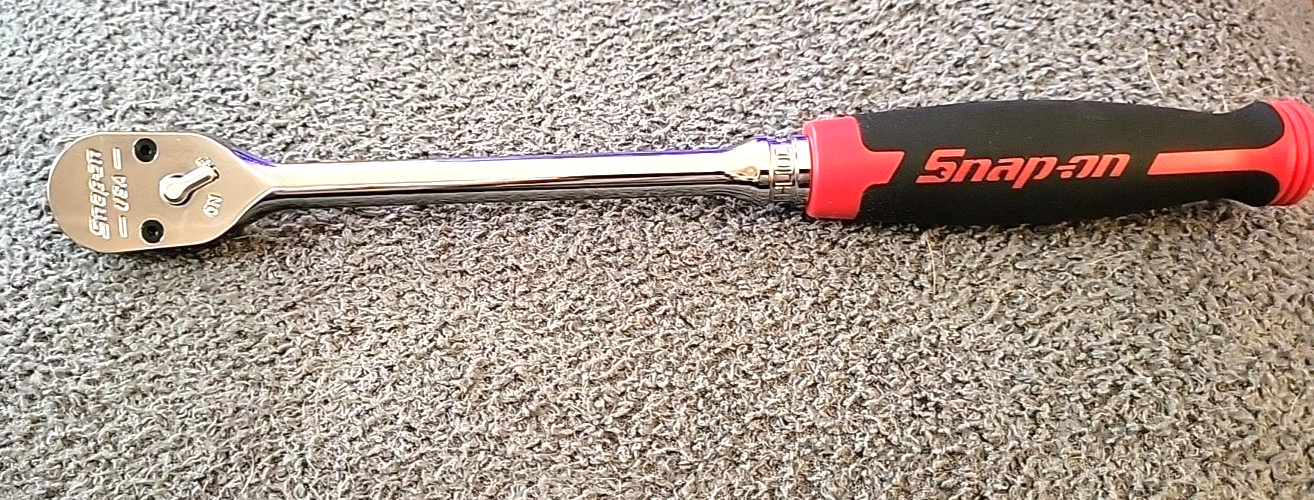 New Snap-on™ 3/8″ Drive Cynergy™ Red Hard Grip Long Handle Ratchet FHLD100