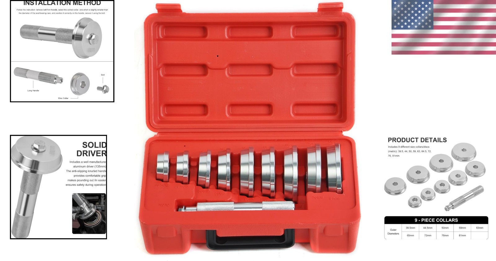 Comprehensive Bearing Race Installation Tool Set – Fits Most Standard Sizes