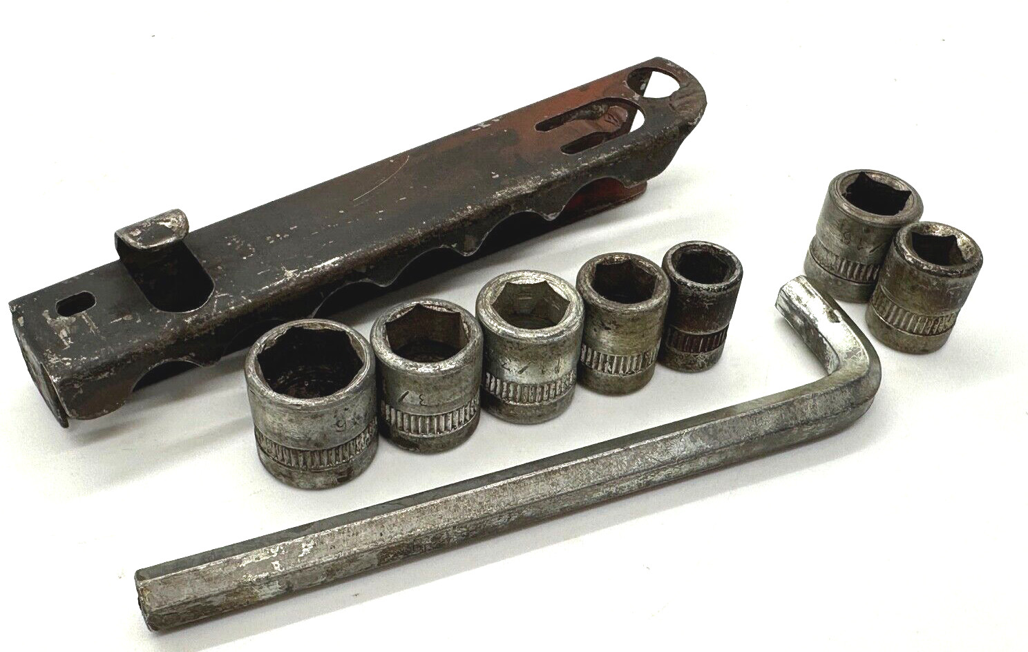 🇺🇸 Indestro Tools 1/4″- 7/16″ HEX DRIVE Socket Set 6 & 4 PT Plug lot Case SAE