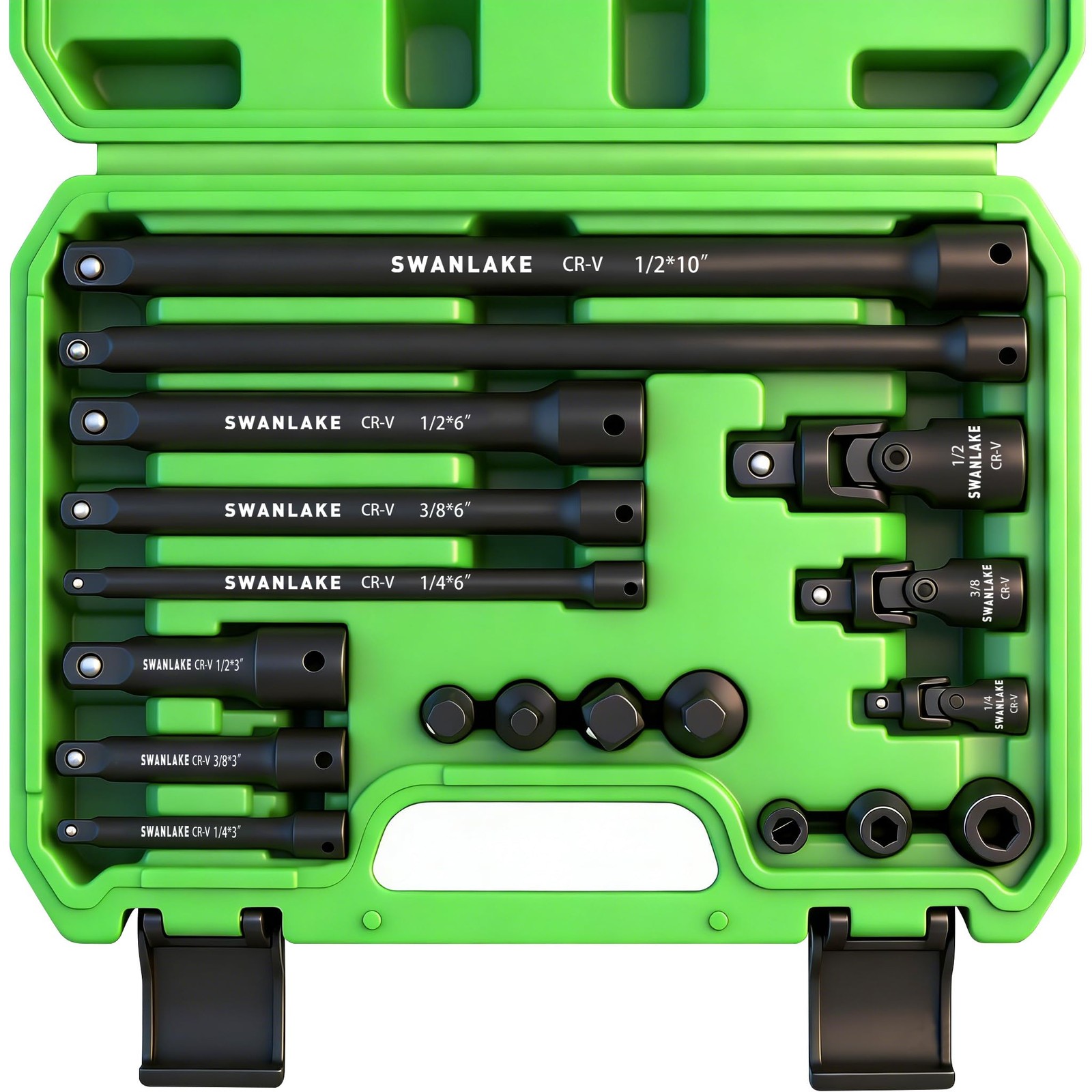 18-piece Impact Socket Extension Set Tools, Swivel Universal Joint, 18PCS