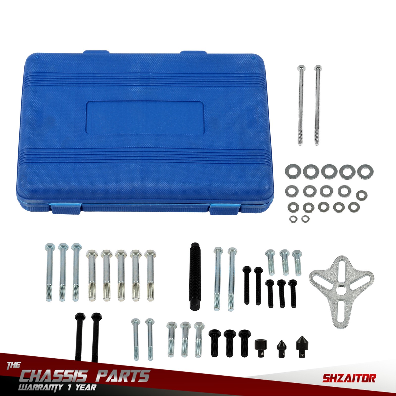 46Pcs Harmonic Balancer Puller Set Steering Wheel Gear Puller Crank Shaft Pulley