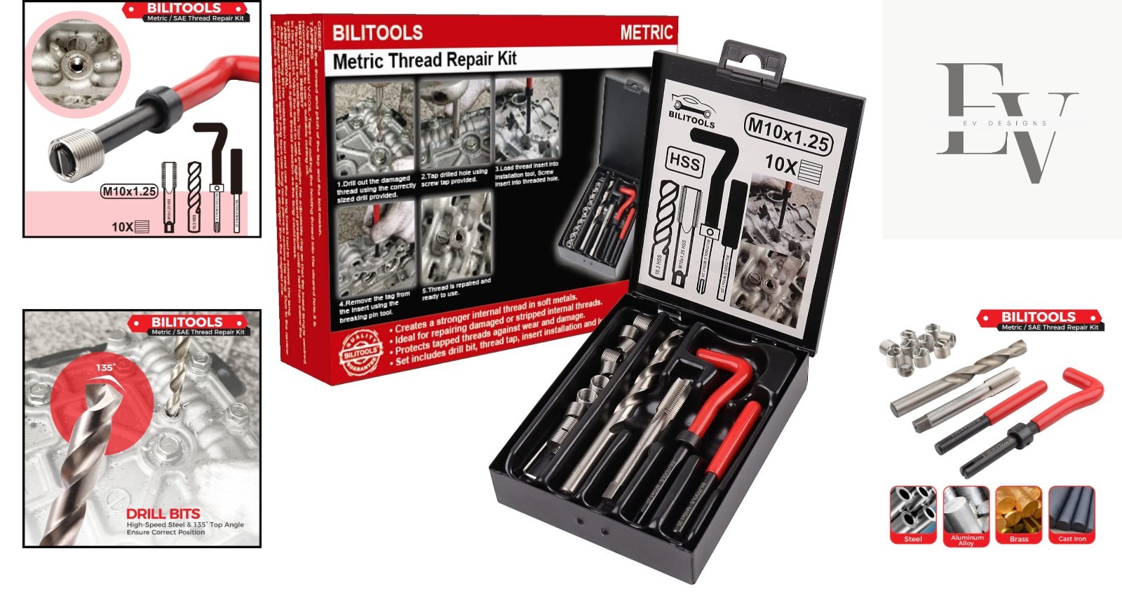 Comprehensive M10x1.25 HSS Thread Repair Kit for Automotive & Plumbing Use
