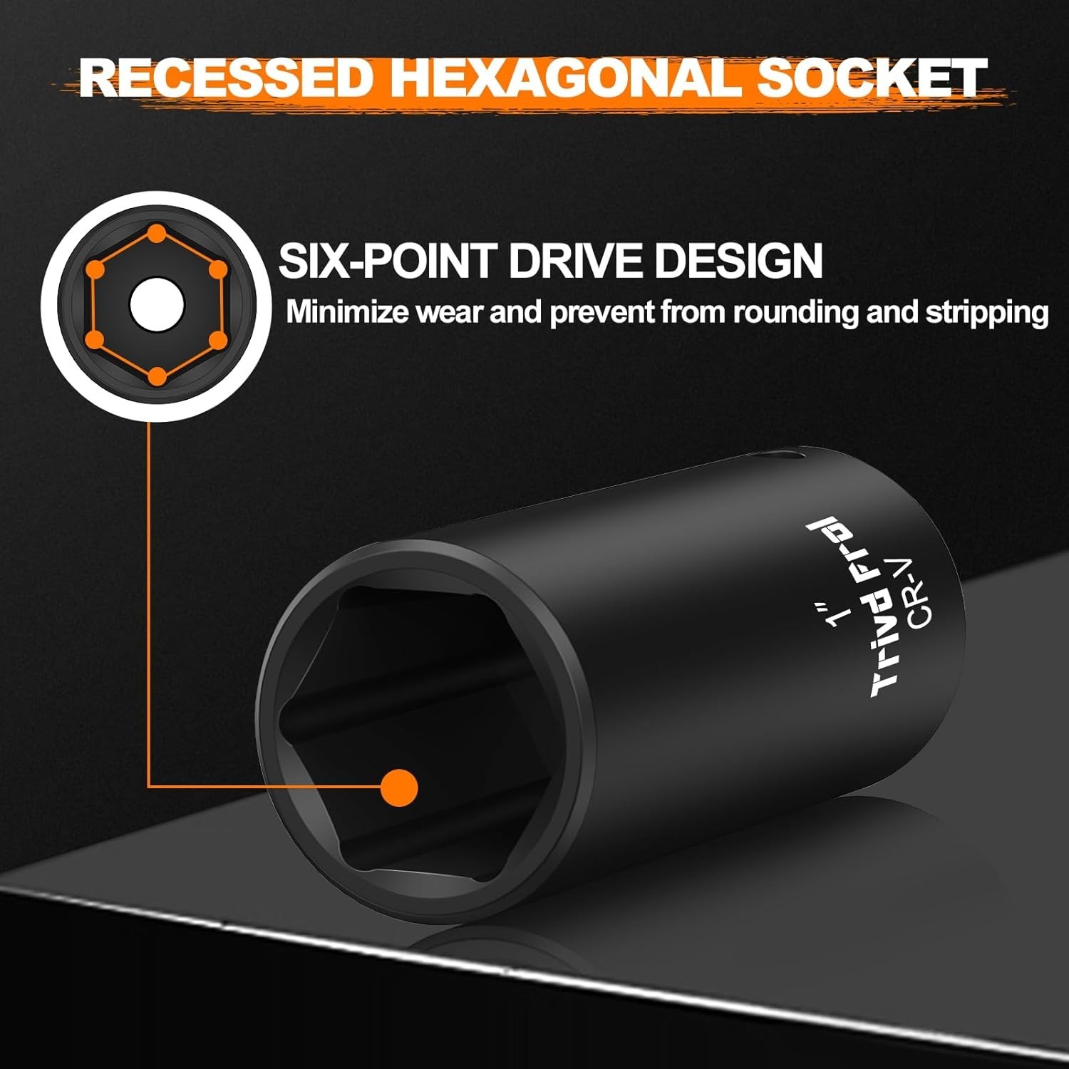 SAE Impact Socket Set – 1/2″ Drive, 19pc Deep Socket Set 3/8″ to 1-1/2″, Cr-V…