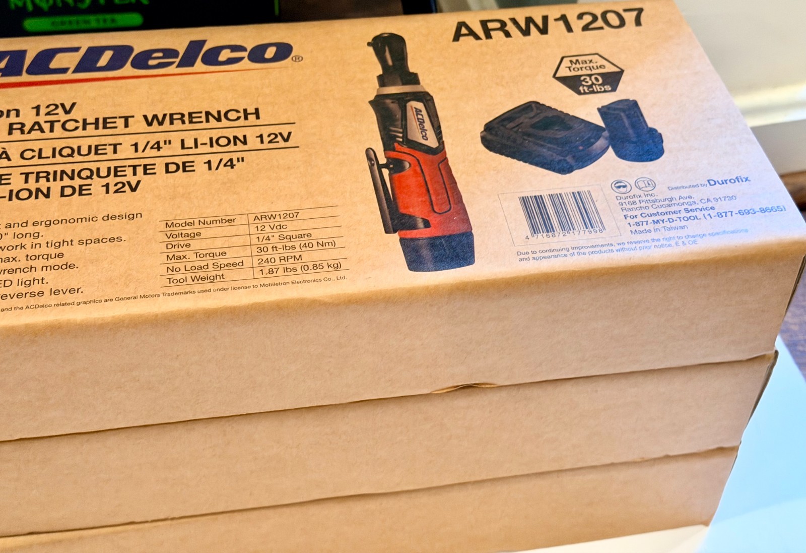 ACDelco Ratchet Wrench ARW1207 Li-ion 12V 1/4″ – NEW