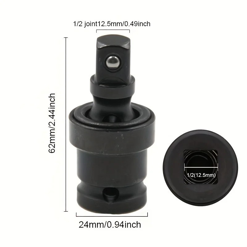 1/2 Impact Universal Joint Socket Adapter 360 Swivel Wobble Extension UJ Tool