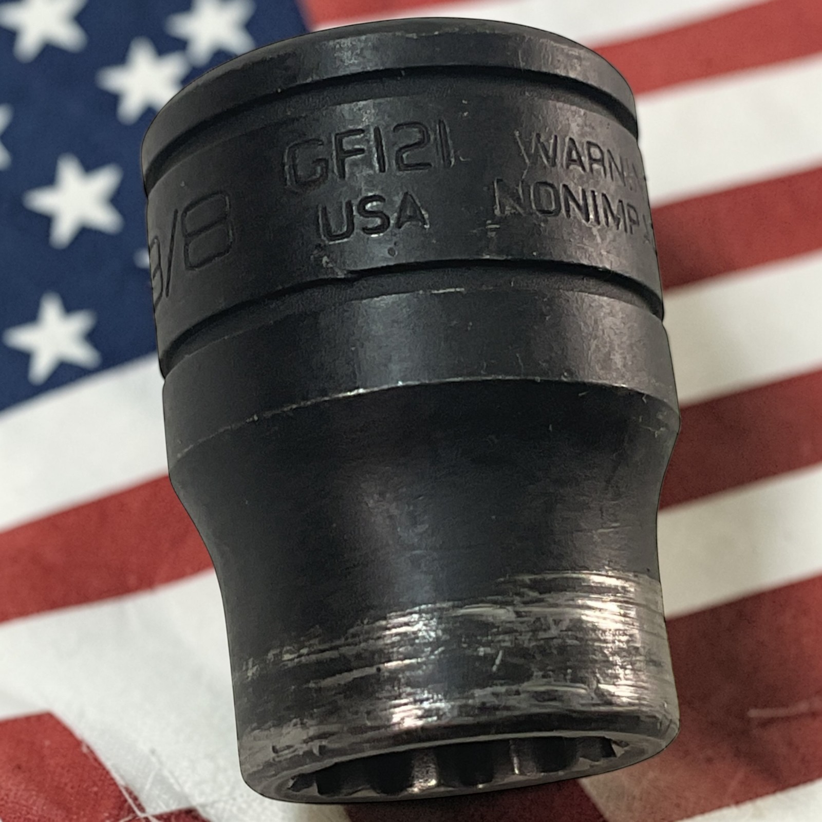 Snap-On Shallow Socket 3/8″ GF121 3/8″ Drive 12 Pt As Pictured Mechanic Tool