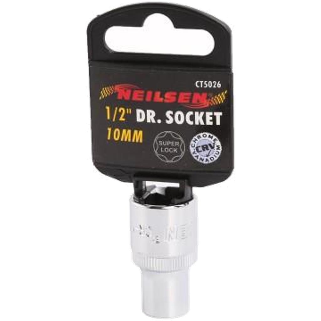 Neilsen 1/2″ Drive Standard Shallow Square Metric Single Socket 10mm