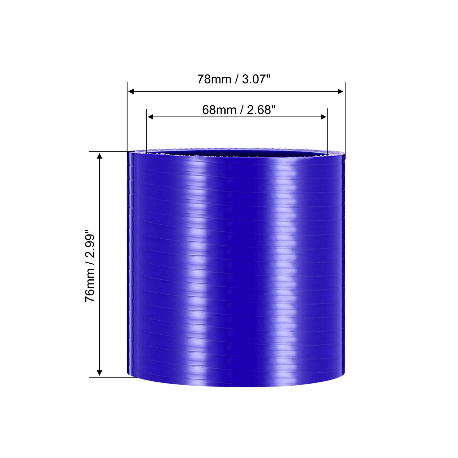 68mm 2.68″ Car ID Straight Silicone Coupler Tube 76mm Blue