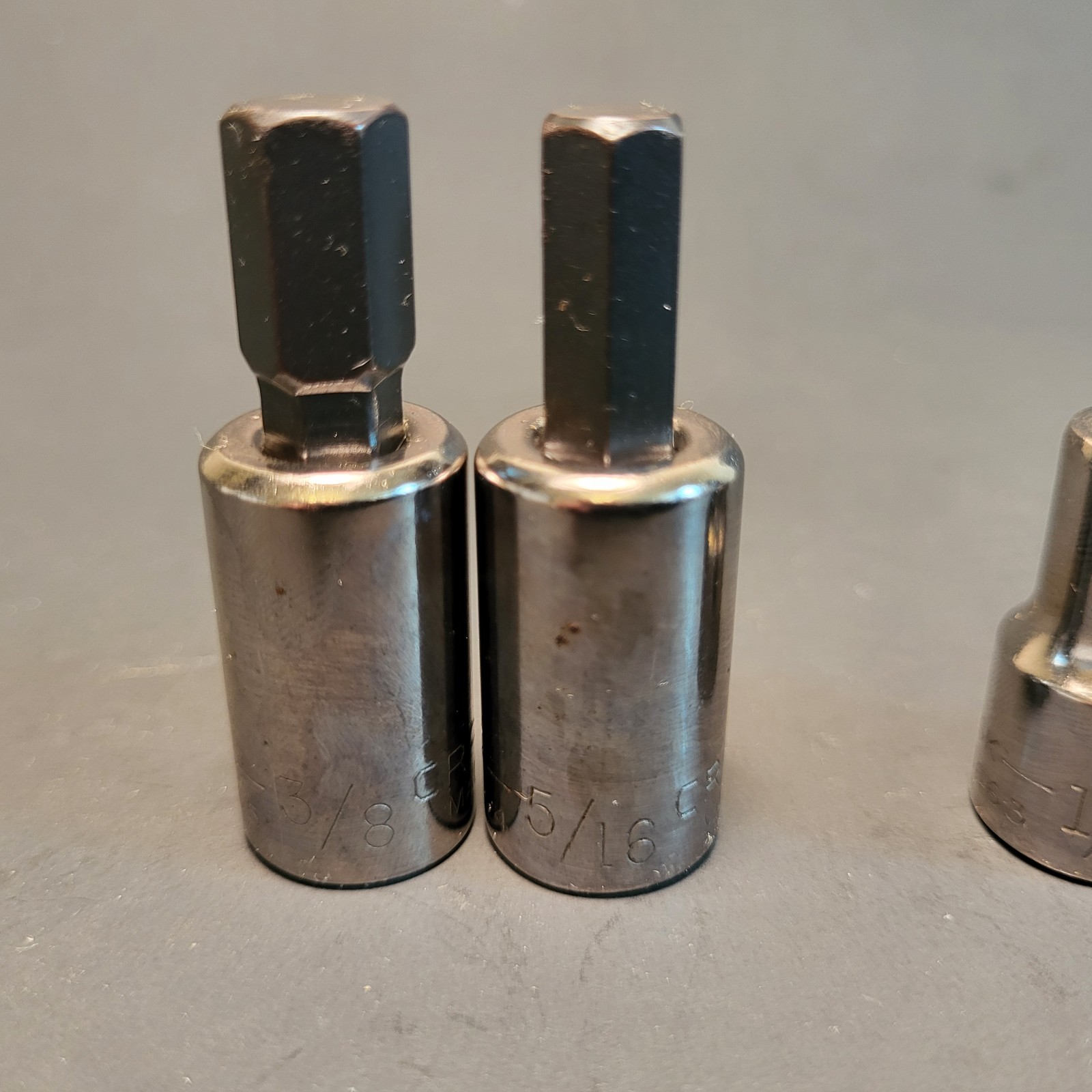 Craftsman USA 6 pc hex socket set 3/8” drive excellent condition 5/32”-3/8” 3444