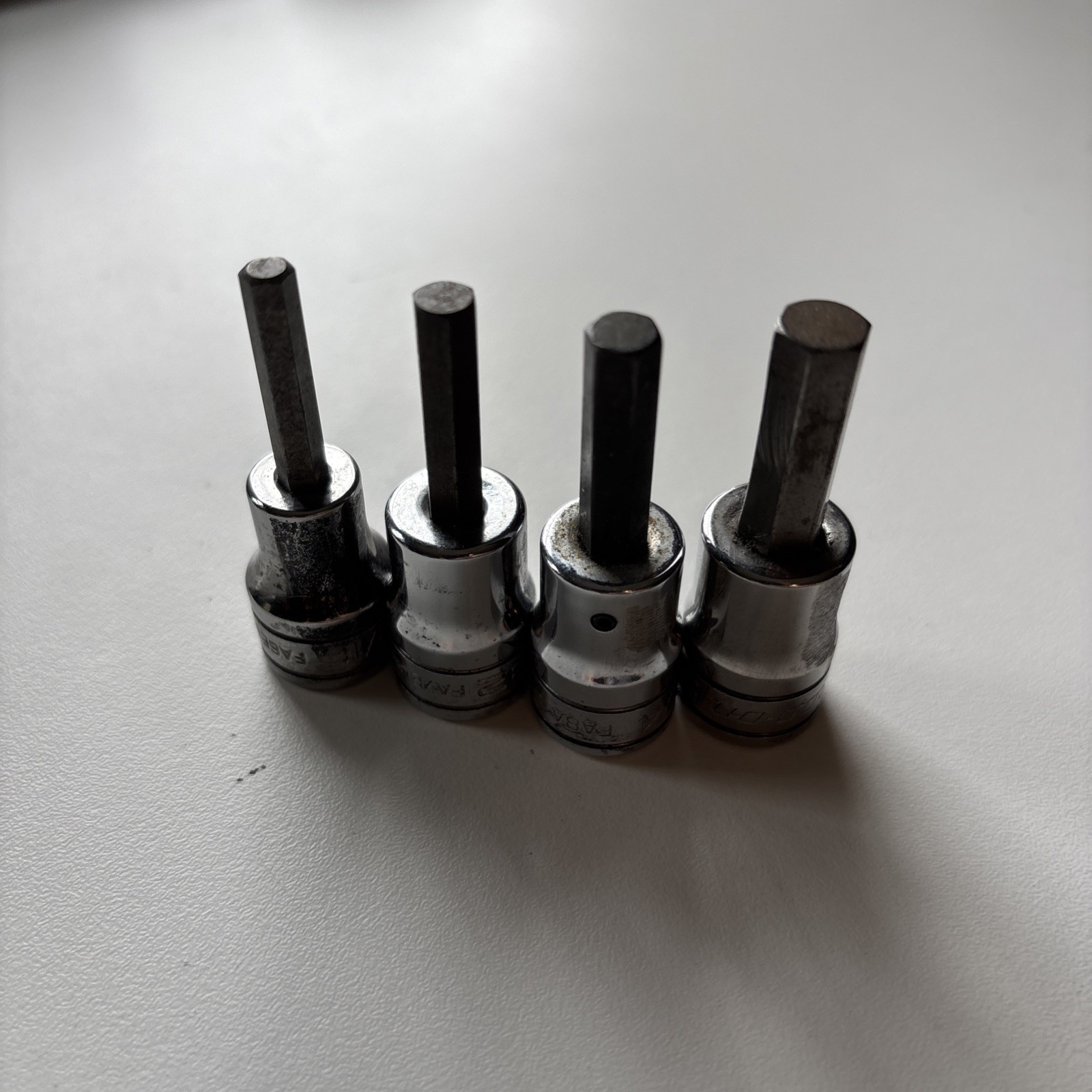 Snap-On FA 4-Piece SAE Chrome Standard Hex Bit Socket 3/16”-5/16” 🇺🇸