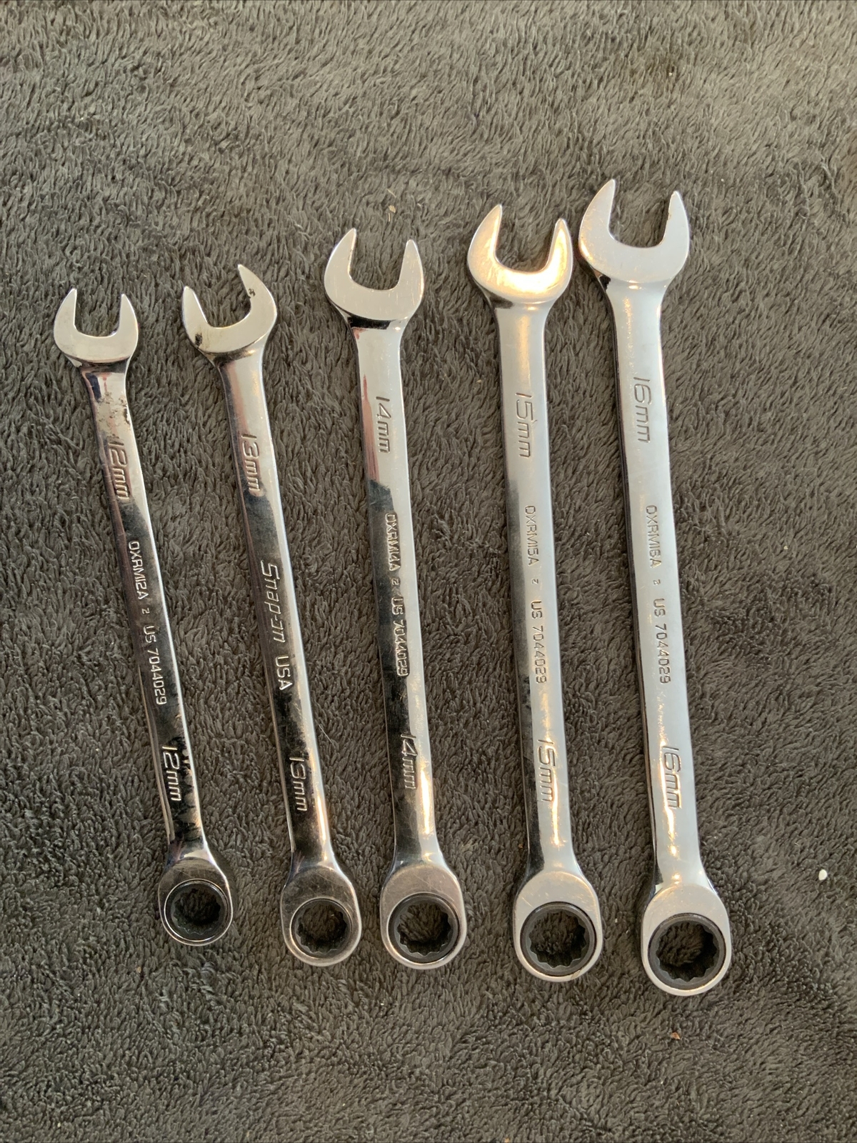 Snap On Non Reversible Ratcheting Wrenches, 12-16…18, 19….21, 22….14mm….L