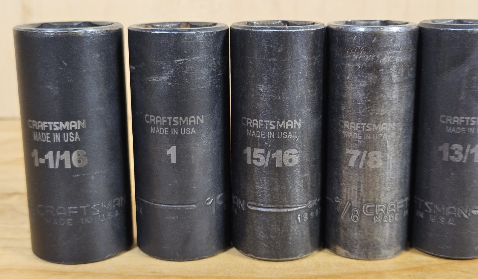 USA Used SAE Craftsman GK 1/2″ Drive Impact Socket Set 12 Pieces 3/8- 1 1/16